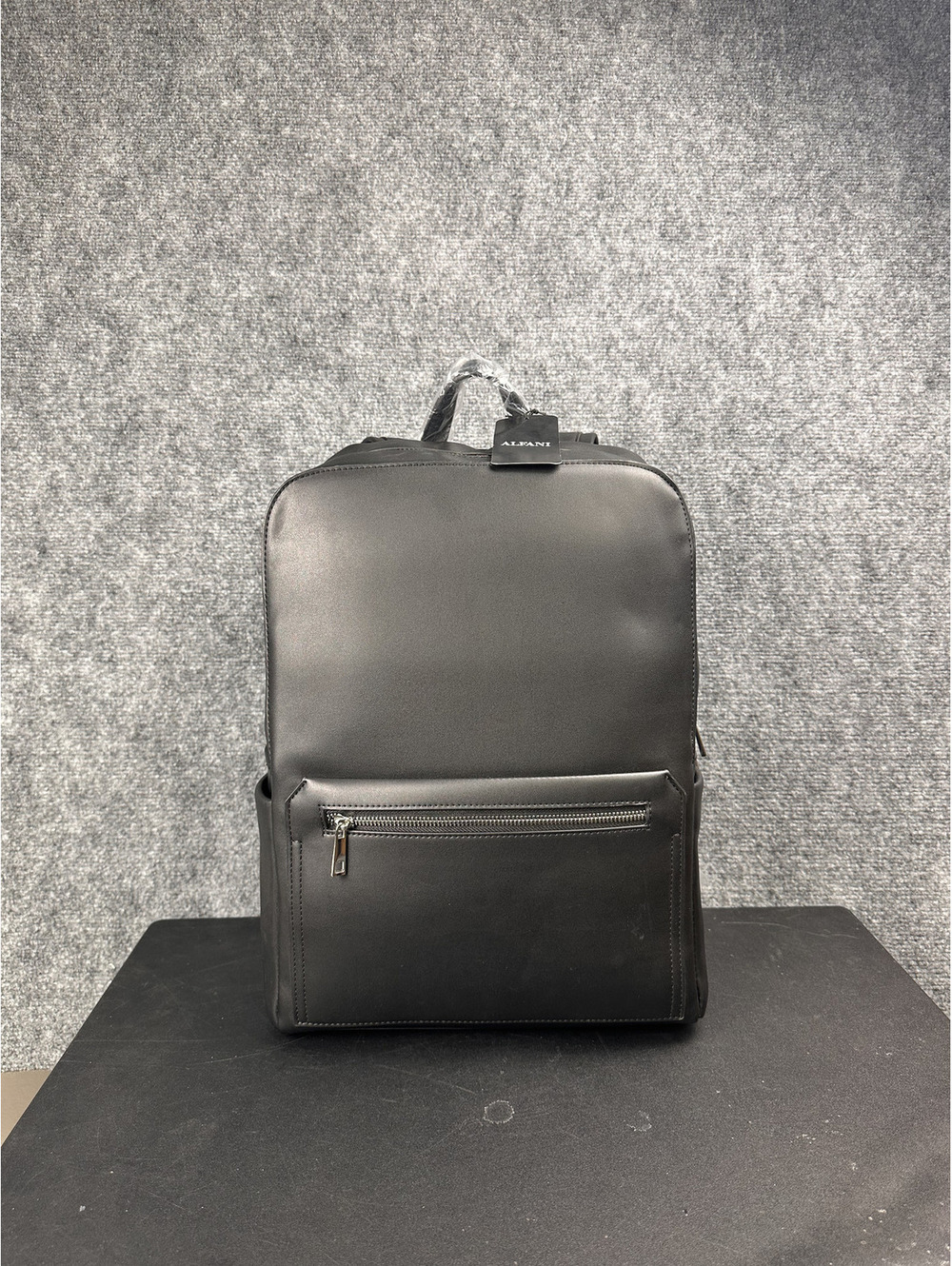 Alfani Men's Black Faux Leather Backpack